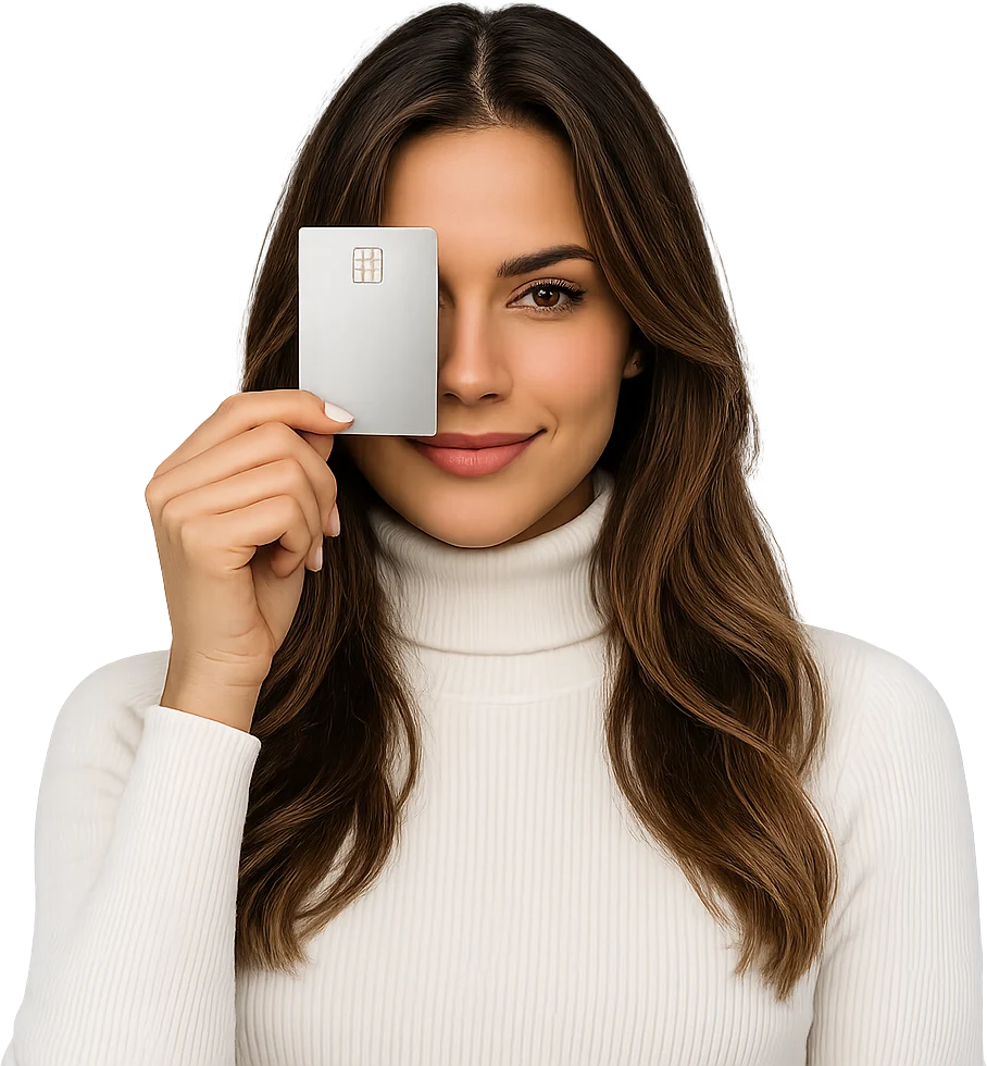 A customer holding a NORDBYT card